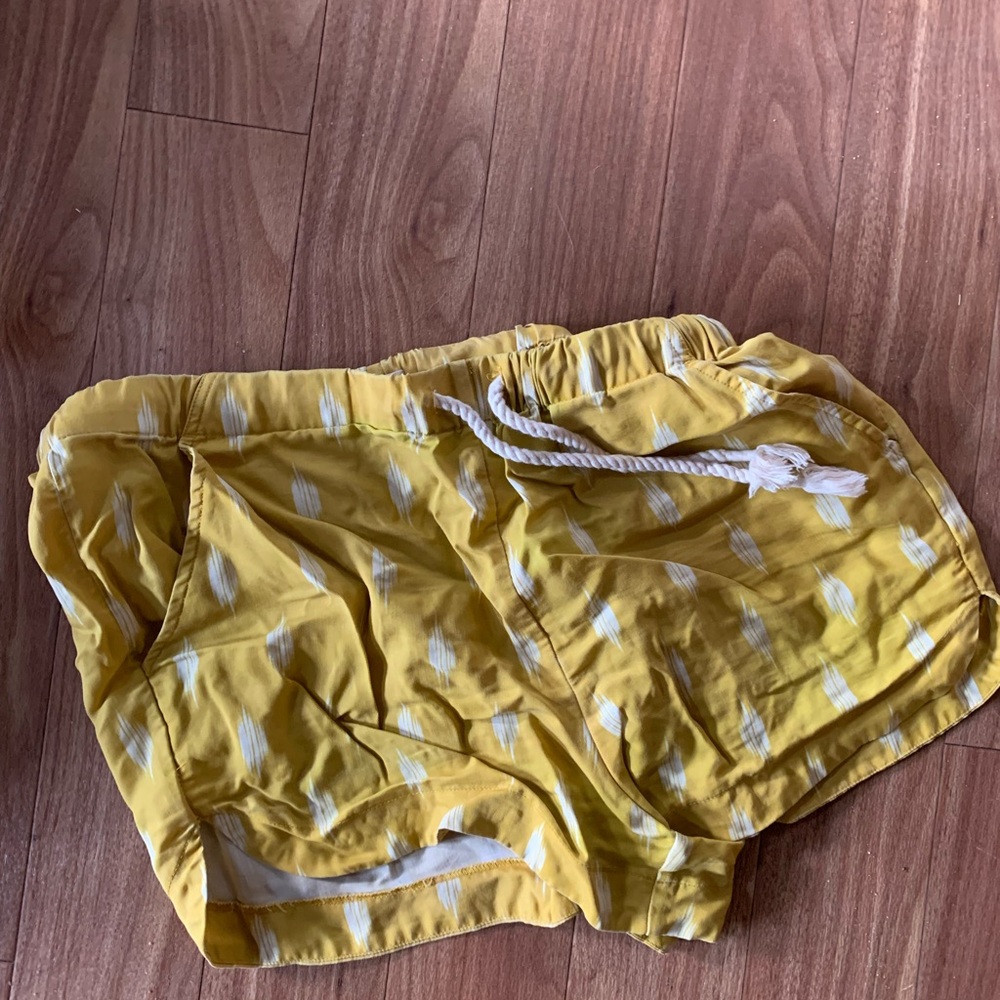 Yellow Patterned Women's Shorts